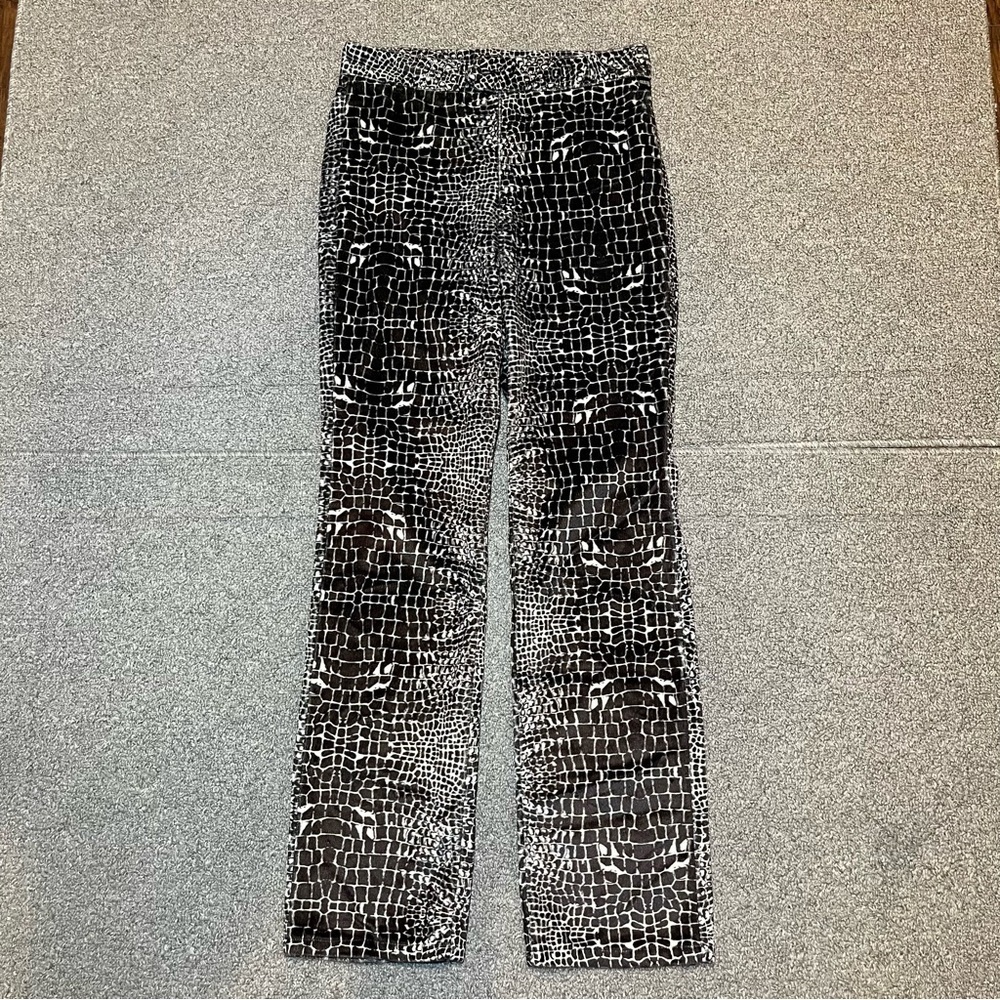 Vintage Guess Jeans Crocodile Pattern Womens Pants Size 28 Brown Velour Lined